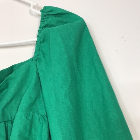 CIAO LUCIA! Corina Top Emerald xs cropped flowy tie neck classic elegant boho - Picture 7 of 12